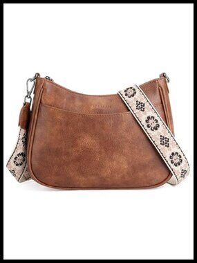 Vegan Leather Crossbody Purse Adjustable Shoulder Handbag